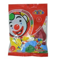 GLOBOS PAYASO 9 BOLSA C50 VCOLORES C100