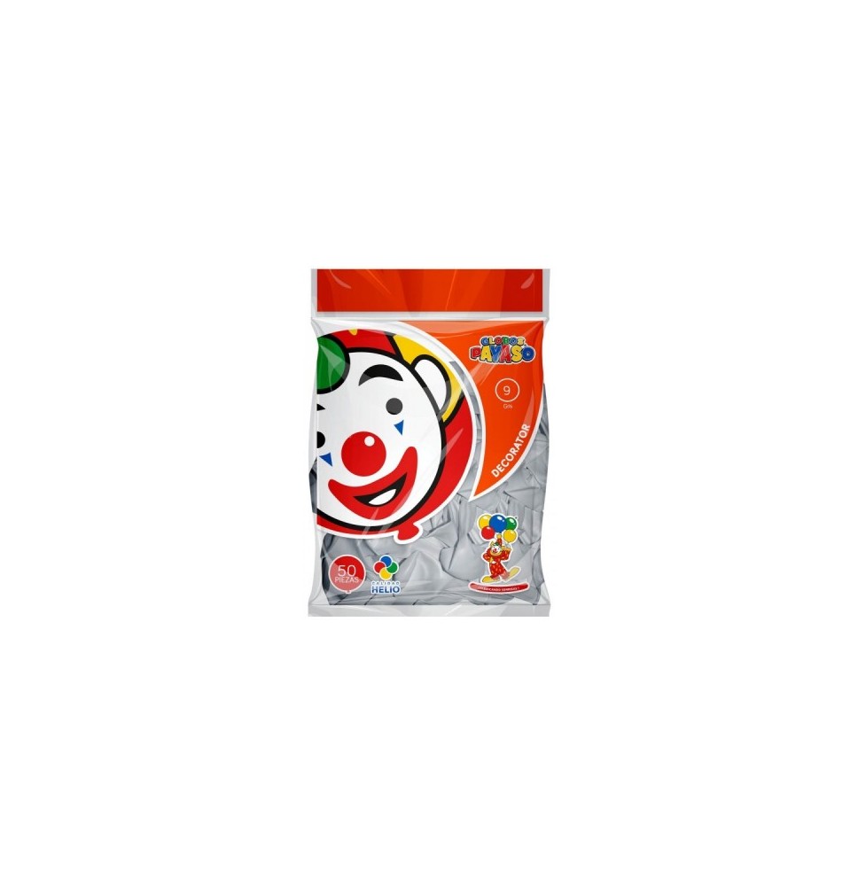 GLOBOS DECORATOR 9 BOLSA C50 GRIS C.100