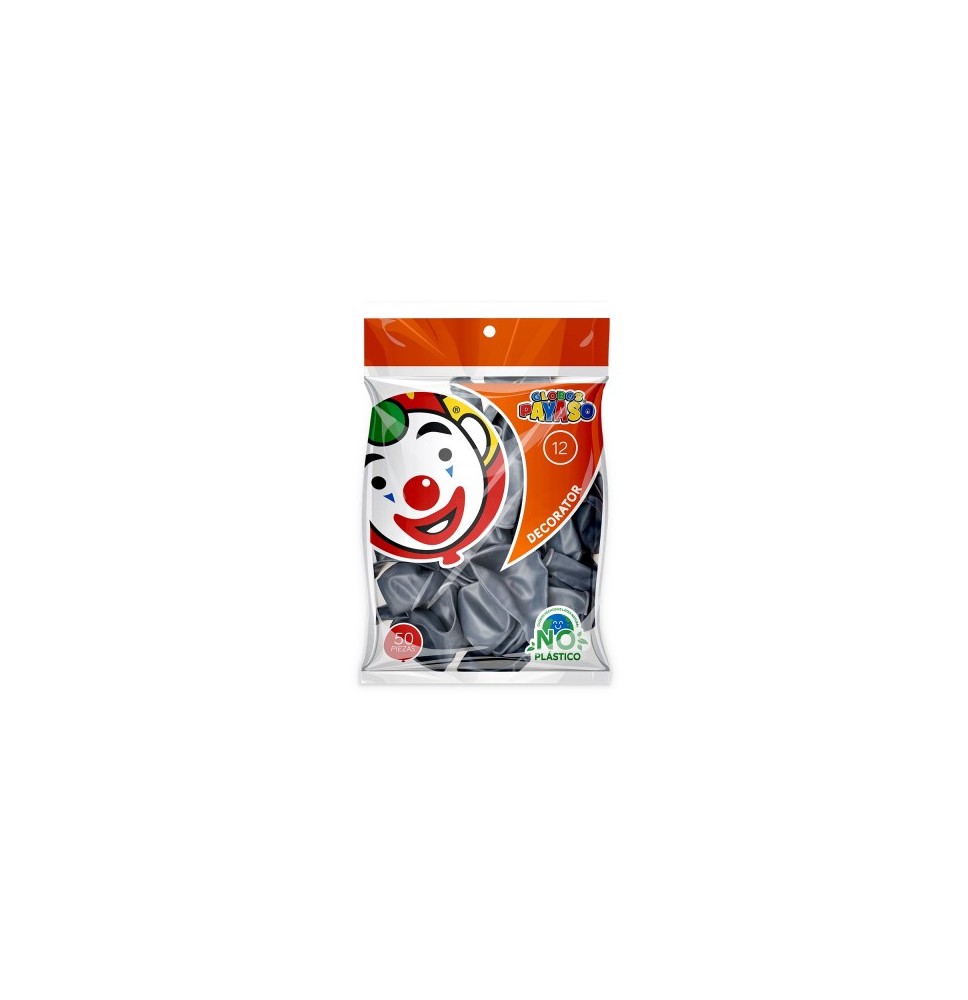 GLOBOS DECORATOR 12 BOLSA C50 GRIS C.60
