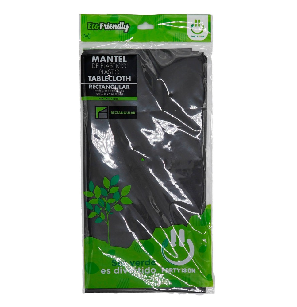 MANTEL PLASTICO RECT. PARTY NEGRO E12 C72