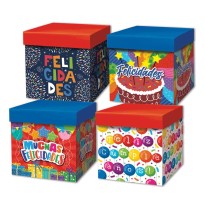 CAJA CUBO CUMPLEAÑOS VMODELOS 22X22 VM E.10