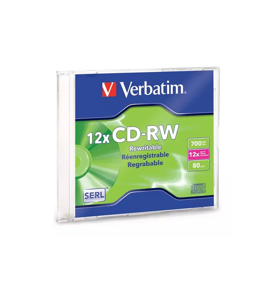 CD-RW VERBATIM 12X 80MIN. 700MB REGRAB. CAJA C1 95161