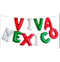 GLOBO METALICO LETRERO VIVA MEXICO VMF E.1 C.12