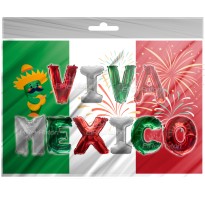 GLOBO METALICO LETRERO VIVA MEXICO VMF E.1 C.12