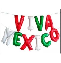 GLOBO METALICO LETRERO VIVA MEXICO VMF E.1 C.12