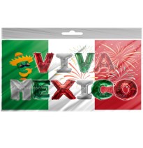GLOBO METALICO LETRERO VIVA MEXICO VMF E.1 C.12