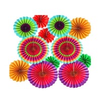 DECORACION ABANICOS FIESTA MEXICANA VMF PAQ. C15PZ