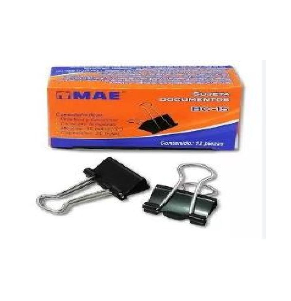 CLIPS SUJETA DOCUMENTOS MAE MINI CAJA C12 BC-15 C12