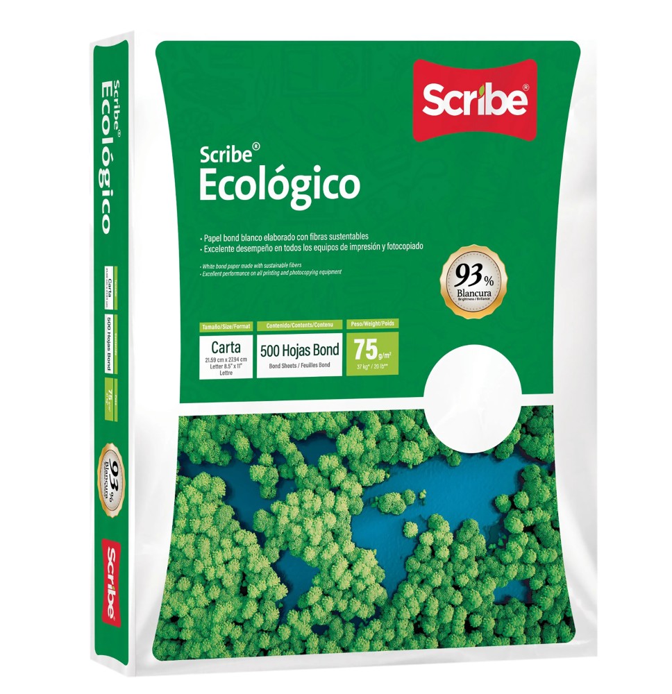 PAPEL BOND BCO. CTA. 93 SCRIBE VERDE 75G. MILL. E.5 C.5