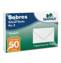 SOBRE BOND BCO. 6.1X9.5CM MAPASA HA0013 90G PAQ.C50 C.10
