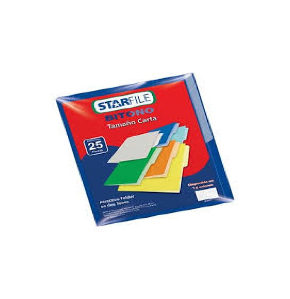 FOLDER BITONO CTA. STARFILE AZUL PAQ. C25 C.20