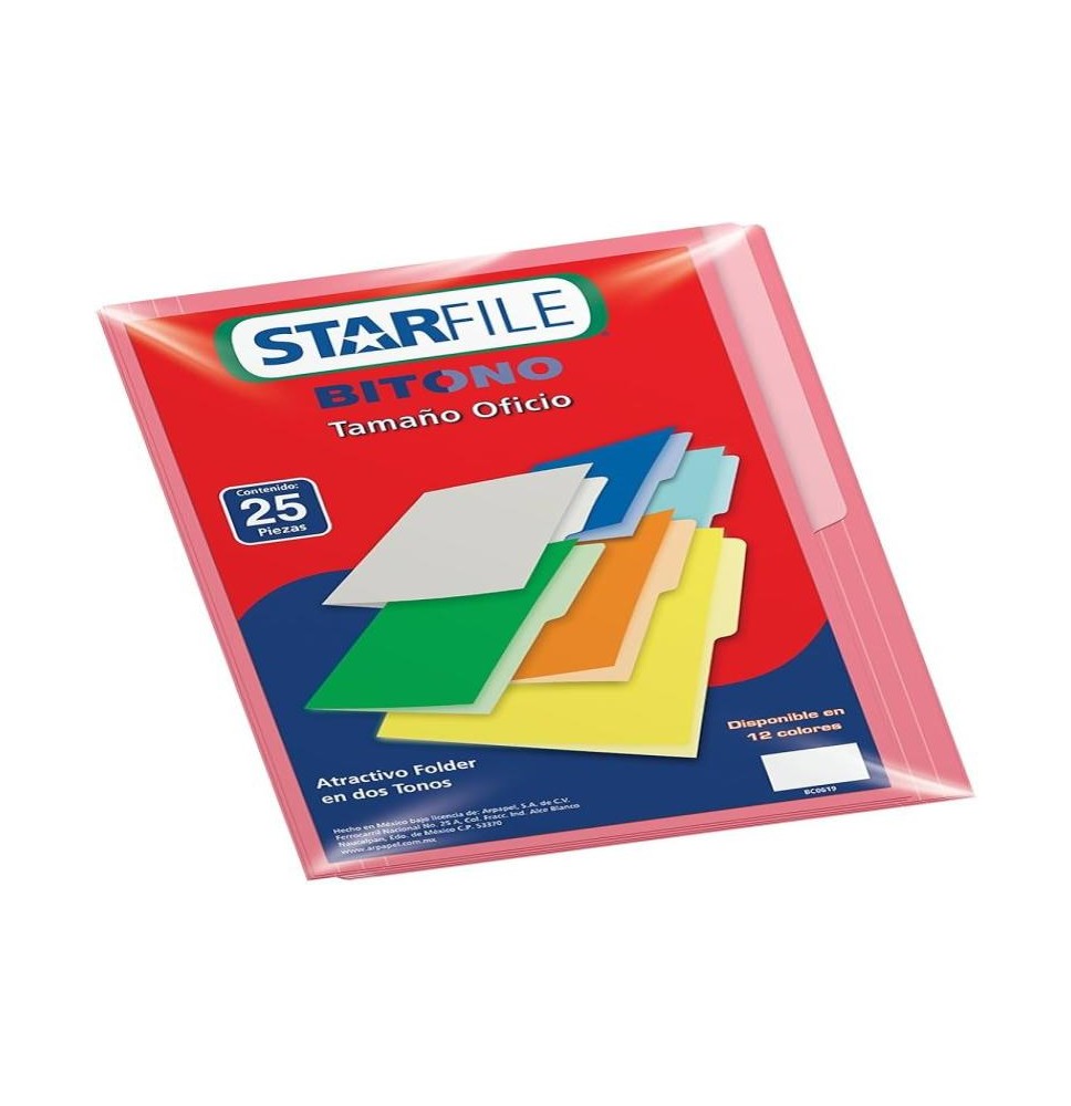 FOLDER BITONO OFI. STARFILE ROSA PAQ.C25 C.20