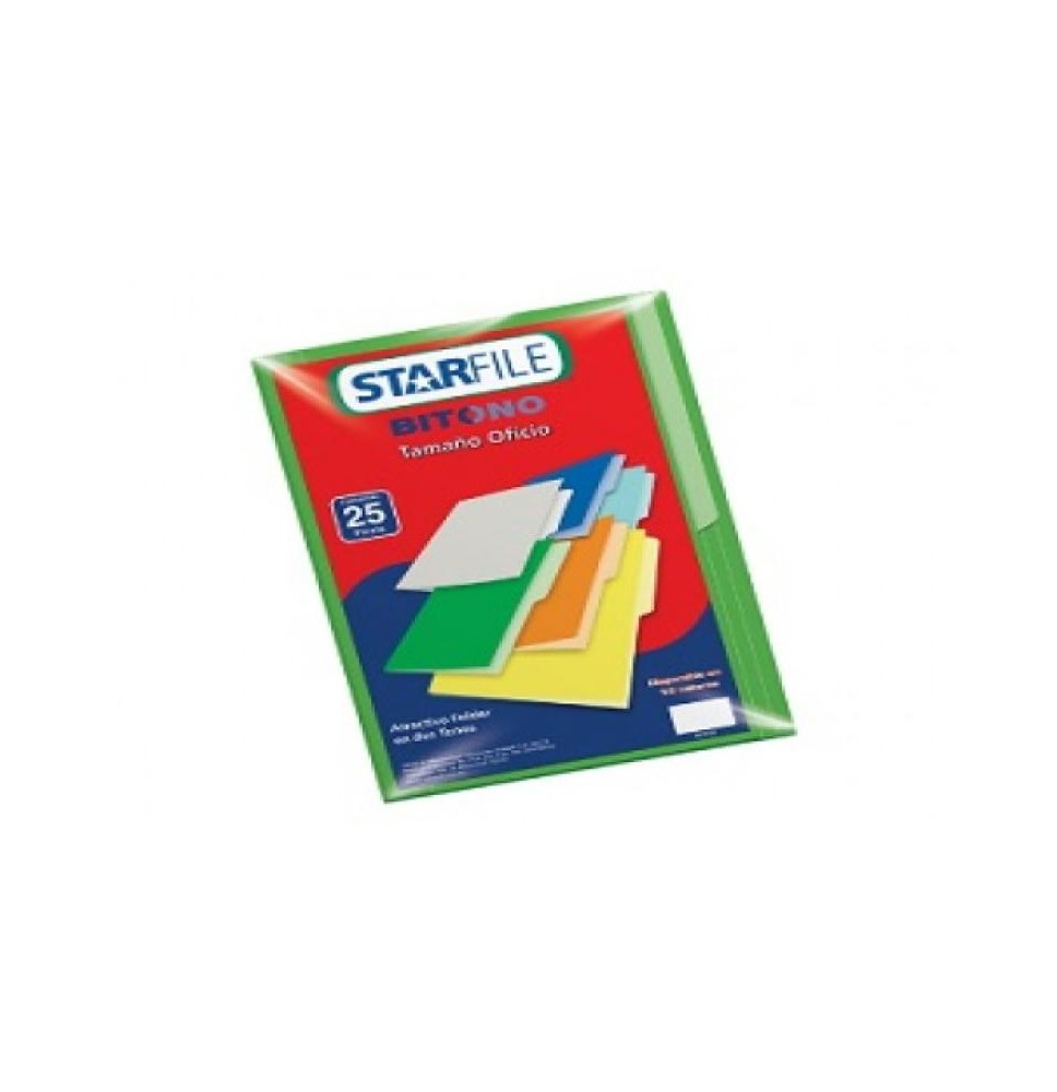 FOLDER BITONO OFI. STARFILE VERDE PAQ.C25 C.20