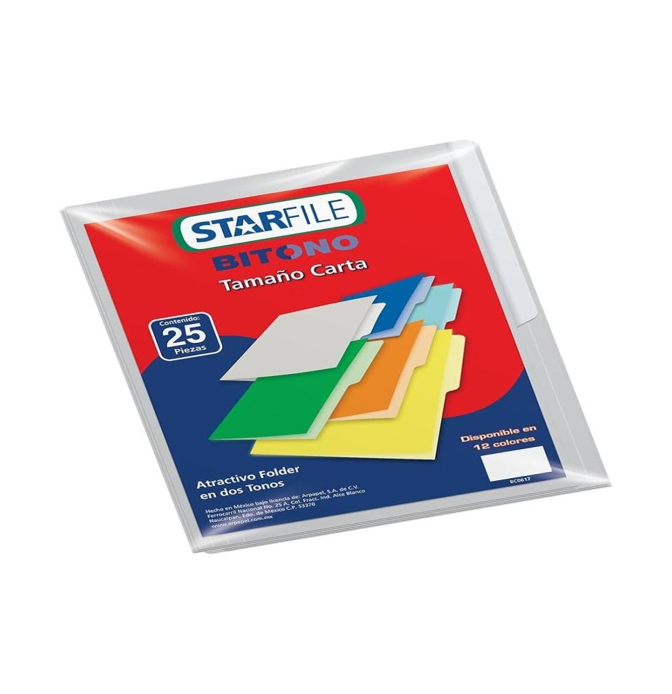 FOLDER BITONO CTA. STARFILEFLASHFILE GRIS PAQ.C25 C20