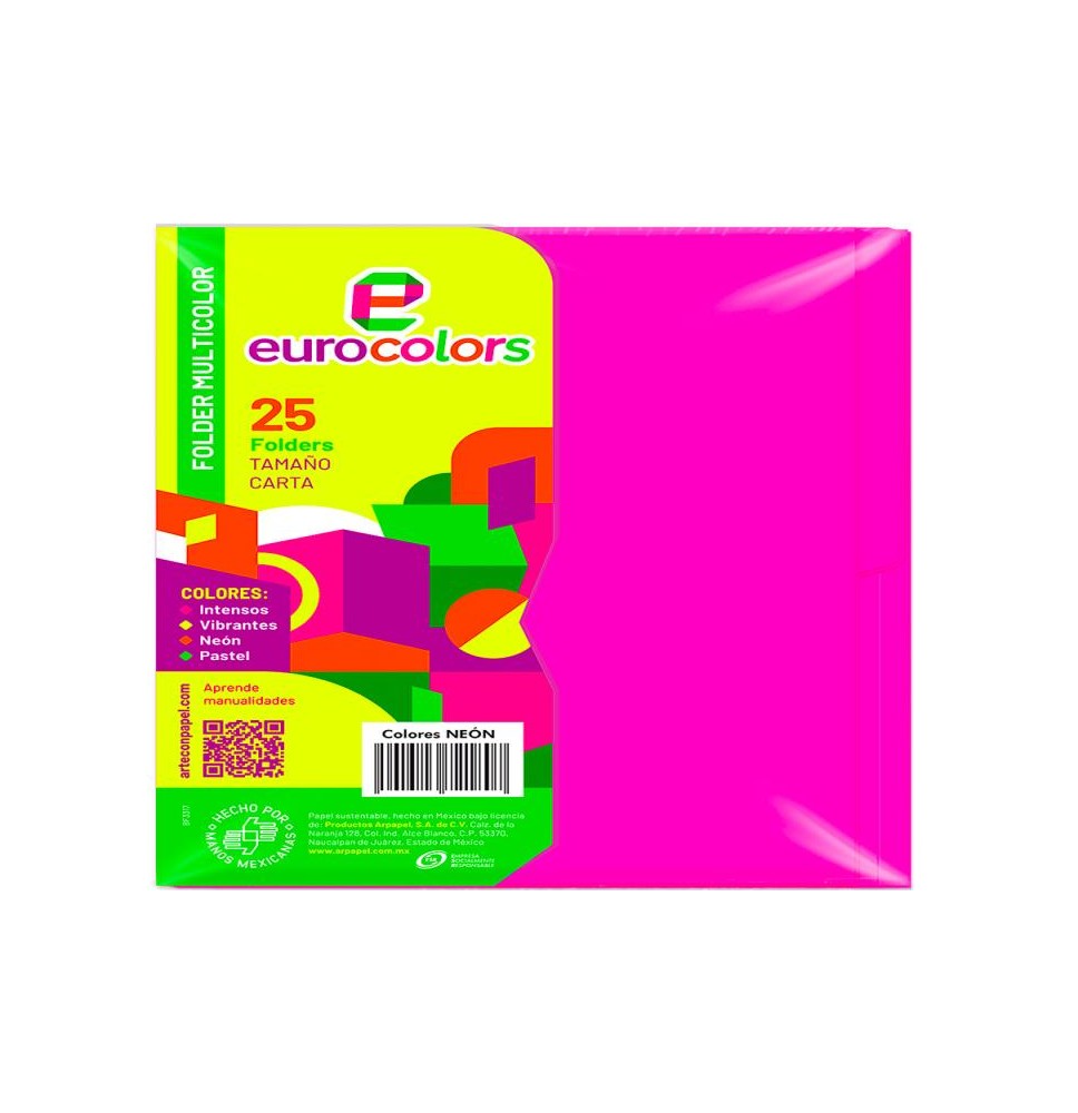 FOLDER CTA.EUROCOLOR FLASHFILE NEON ROSA MEX. PAQ.C25 C.20