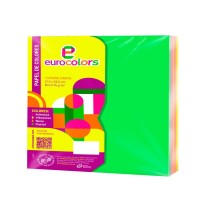 PAPEL BOND FLUOR CTA. MIX NEON EUROCOLORS 75G PAQ.C100H C.25