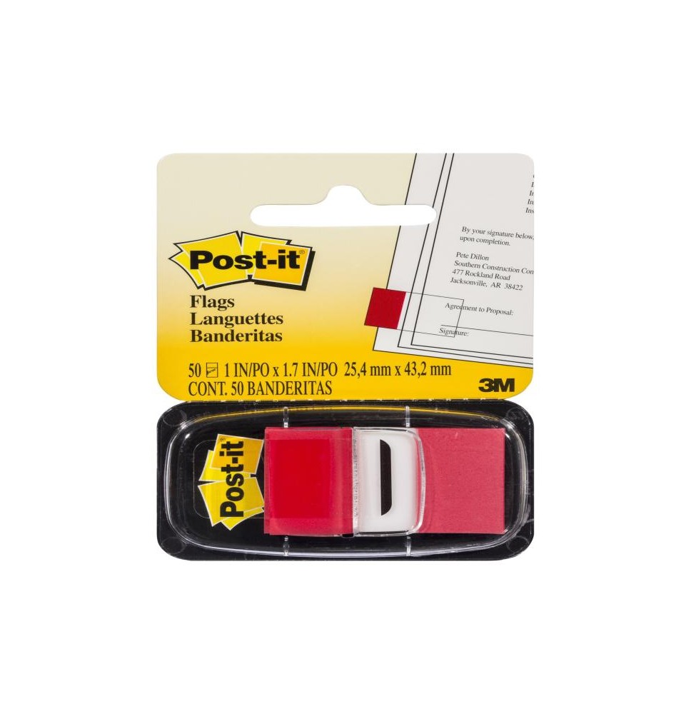 BANDERITAS ADH. ROJO 3M 680-1 C50H. C.24