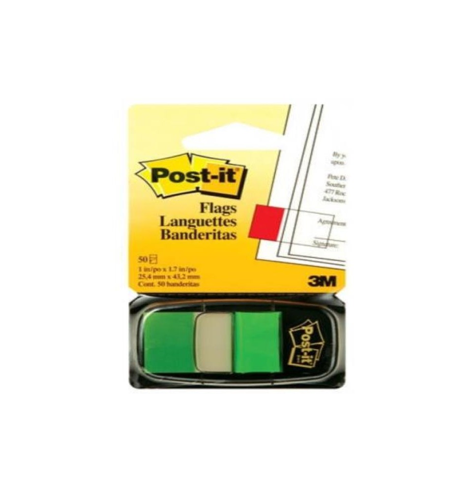 BANDERITAS ADH. VERDE 3M 680-3 C50H. E.12 C.24
