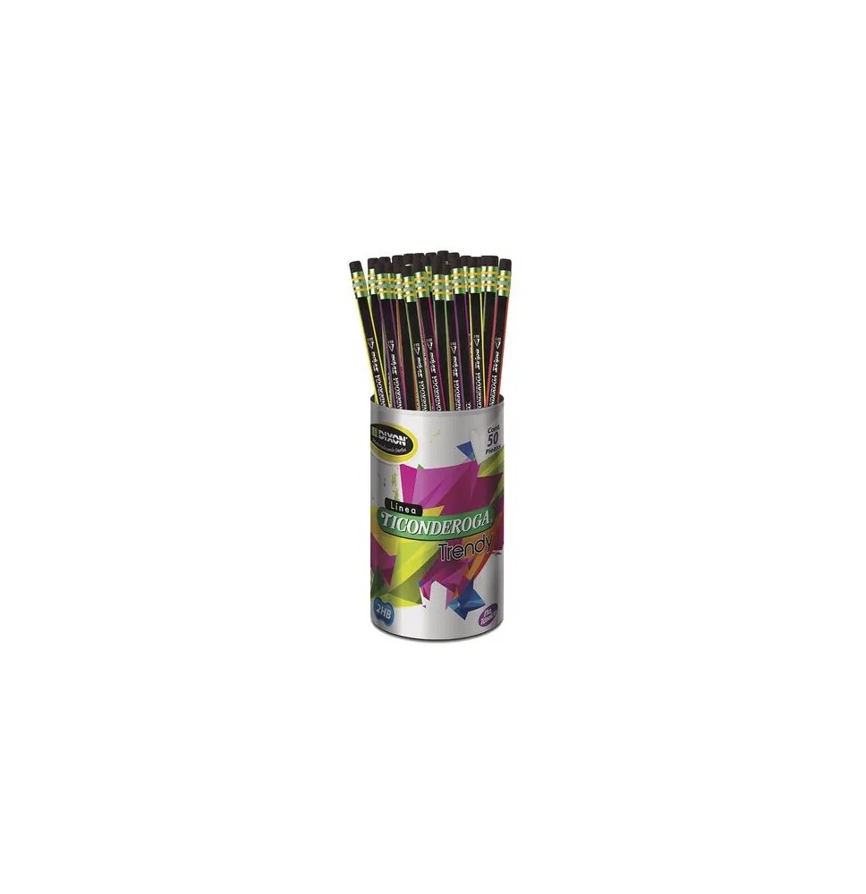 LAPIZ GRAFITO 2 TICONDEROGA MET. HEXAG. BOTE C50 PZ. C.12