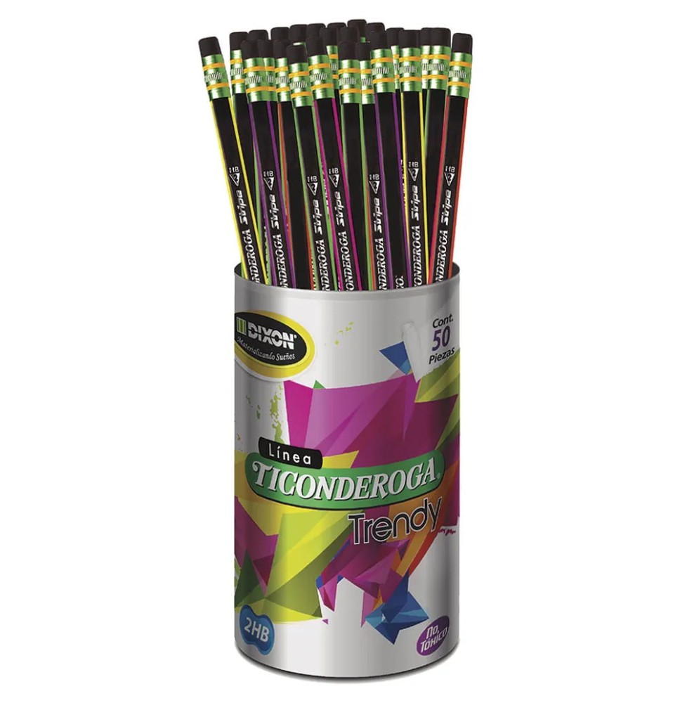 LAPIZ GRAFITO 2 TICONDEROGA NGO. TRIANG. BOTE C50 PZ. C.12