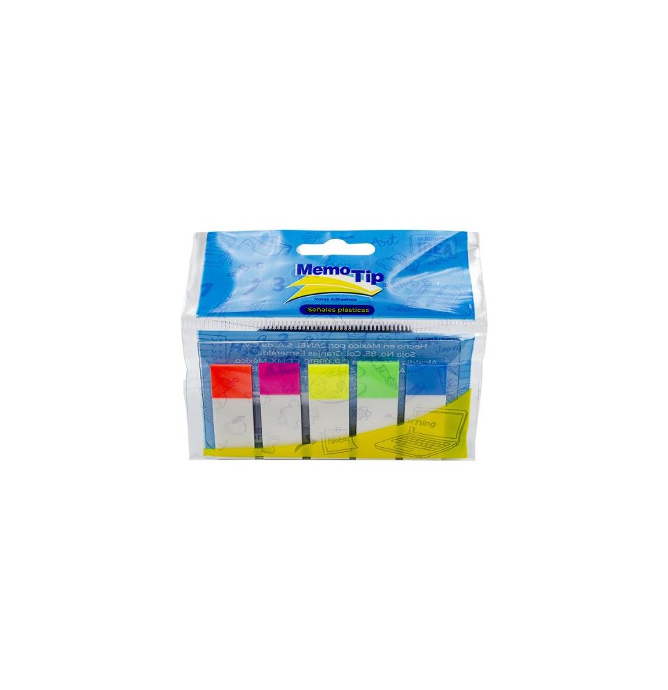 BANDERITAS ADH. MEMOTIP 1.27X4.3CM 5C NEON 125H.E24 C192