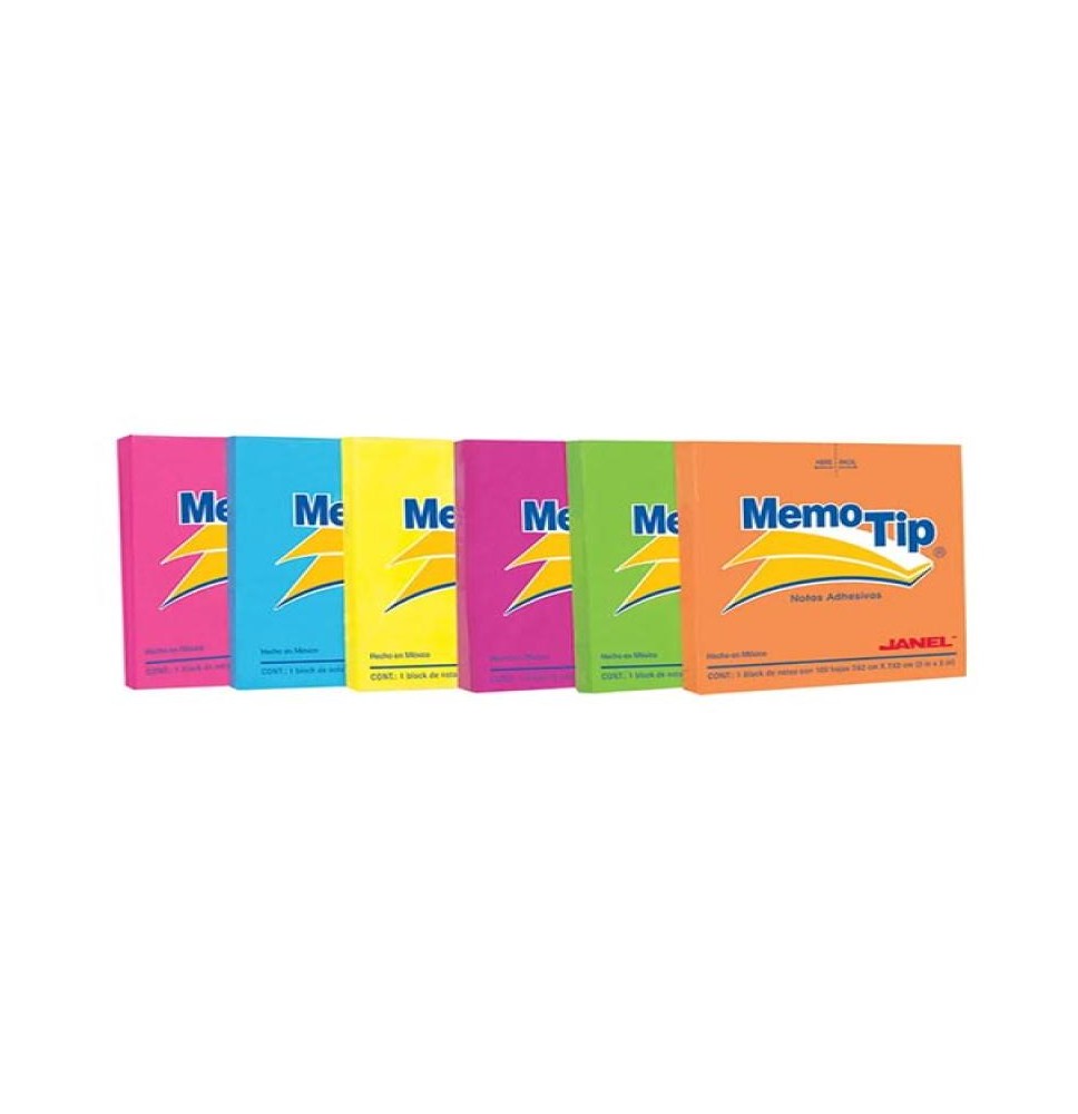 NOTAS ADH. 3X3 MEMOTIP 54-N PAQ.C6 100H.NEON CU 144