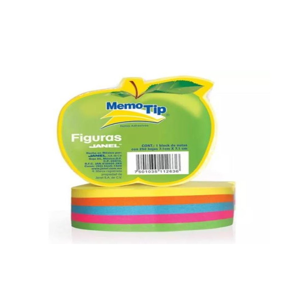 NOTAS ADH. FIGURA MANZANA MEMOTIP 250H. NEON C.24