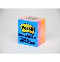 NOTAS ADH. 2X2 MEMOTIP MINI CUBO 400H. NEON C36