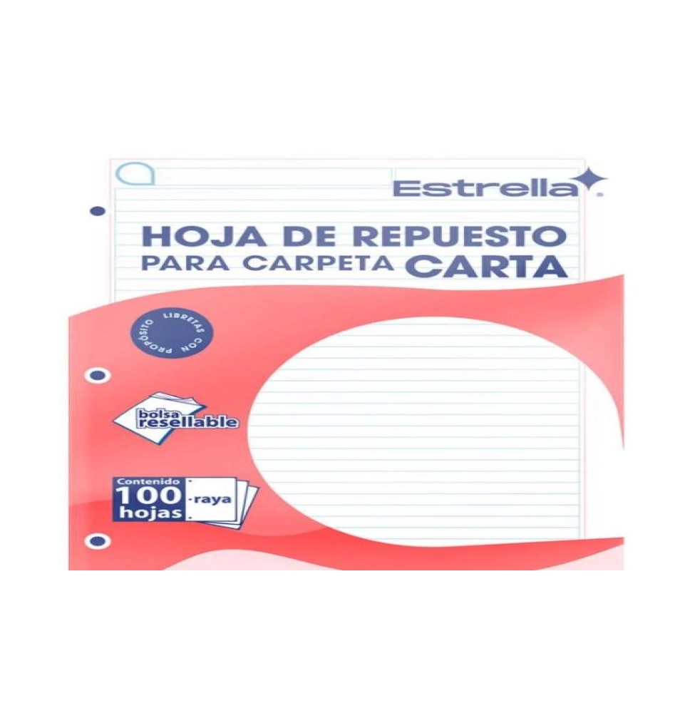 HOJA PCARPETA CTA. ESTRELLA 557 RAYA PAQ.C100H. C.20