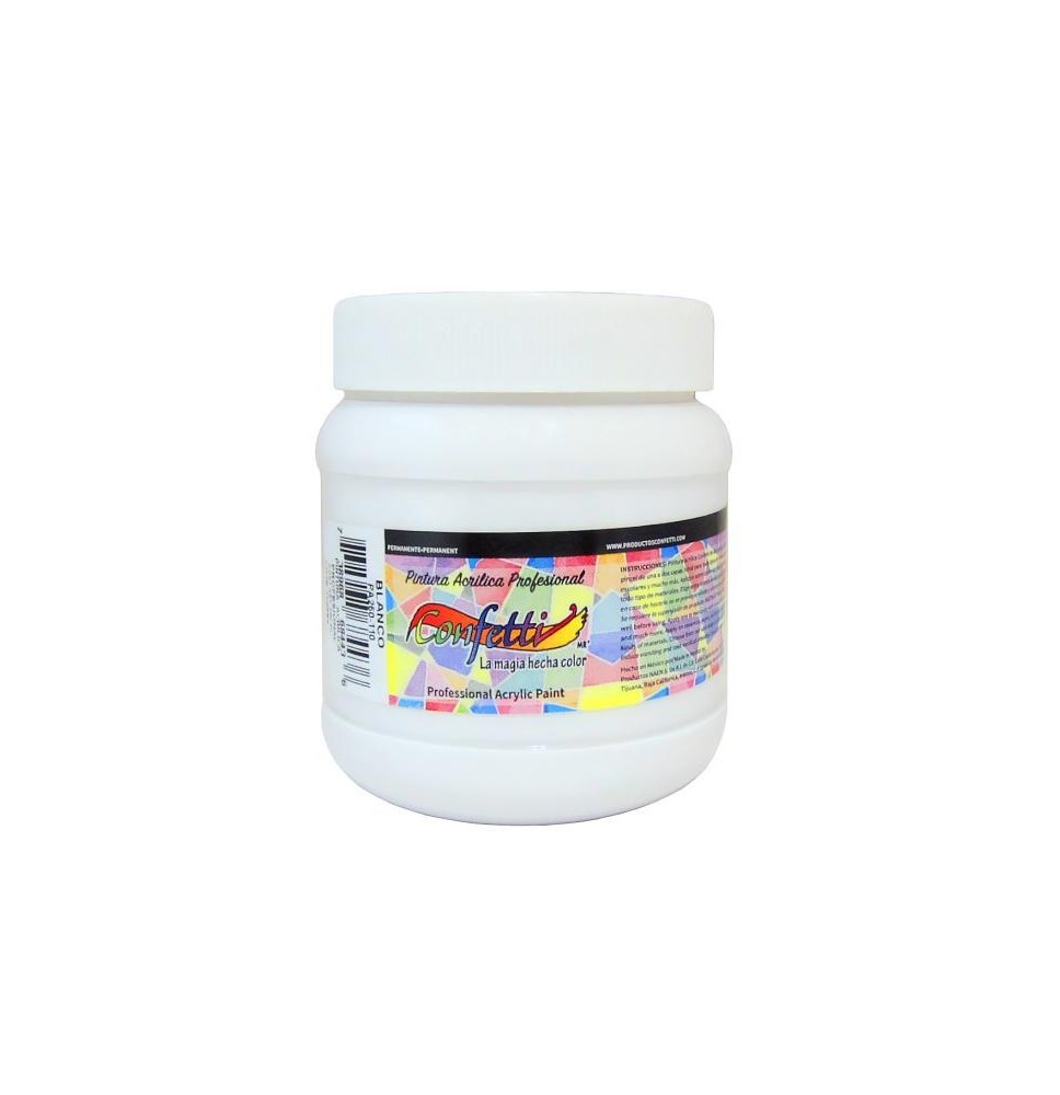 PINTURA ACRILICA CONFETTI 250ML.BLANCO 110 C.6