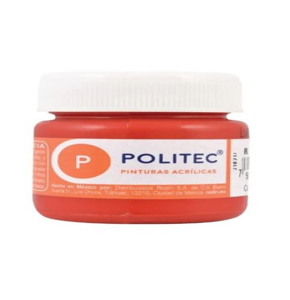 PINTURA ACRILICA POLITEC 30ML. ROJO 314 E.15 C.90