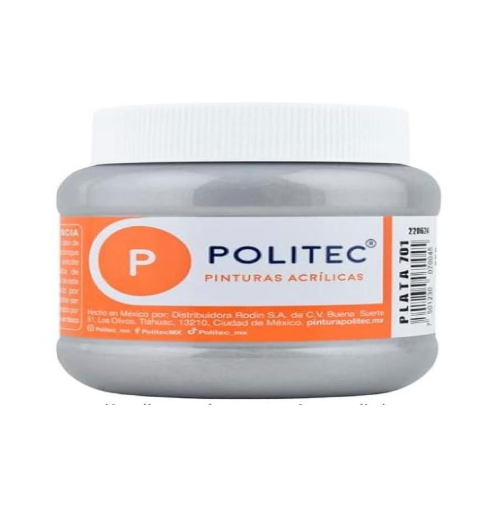 PINTURA ACRILICA POLITEC 30ML. PLATA 701 E.15 C.90