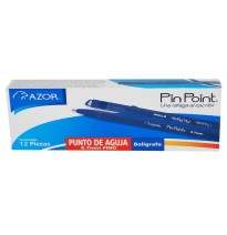 BOLIGRAFO PIN POINT AZOR 0.7MM CUERPOTAPA AZUL E.12 C.360