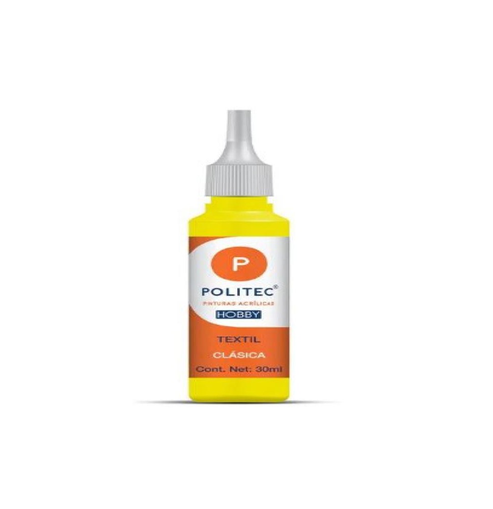 PINTURA TEXTIL CLASICA 30ML POLITEC AMA.CLARO E12 C240