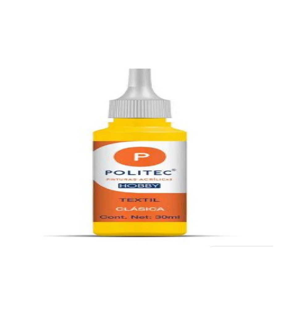 PINTURA TEXTIL CLASICA 30ML POLITEC AMA.MEDIO E12 C240