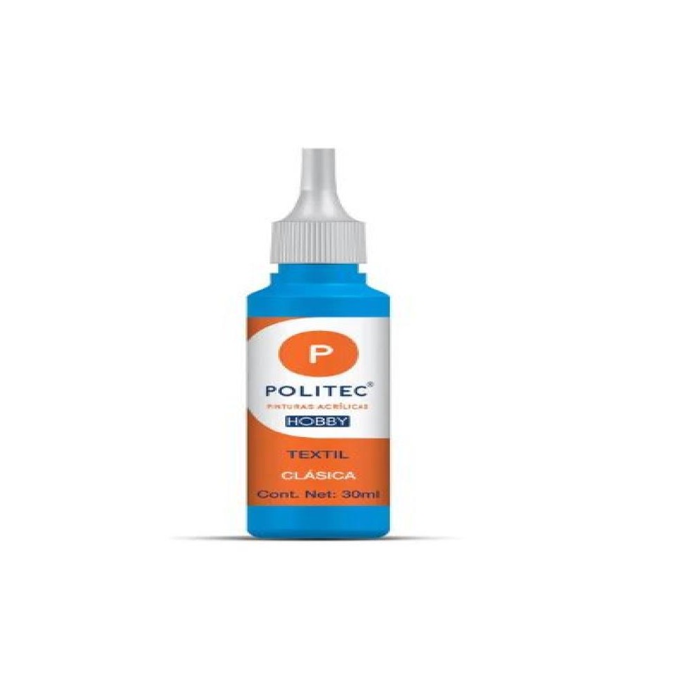 PINTURA TEXTIL CLASICA 30ML POLITEC AZUL C. 619 E12 C240