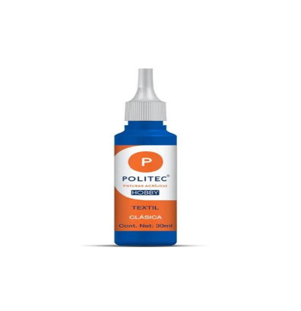 PINTURA TEXTIL CLASICA 30ML POLITEC AZUL ULT.622 E12C240