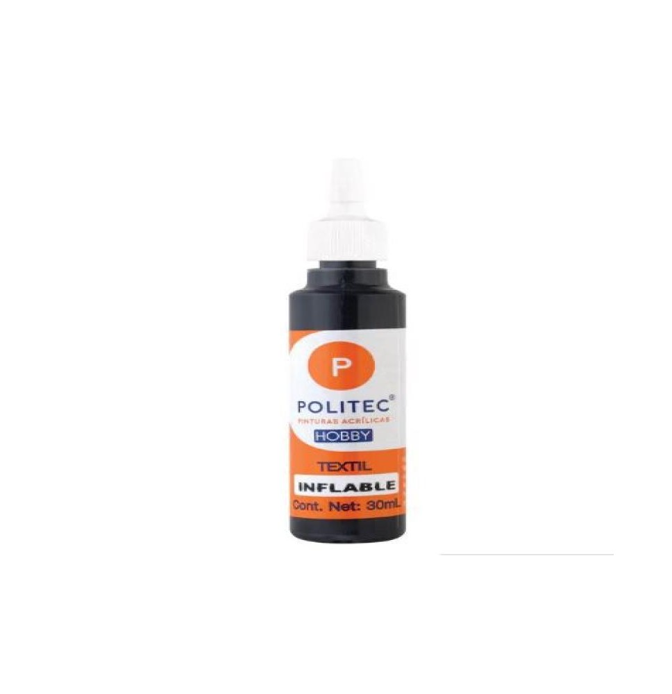 PINTURA TEXTIL INFLABLE 30ML POLITEC NEGRO 425 E12 C240