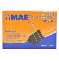 CLIPS SUJETA DOCUMENTOS MAE GRANDE CAJA C12 BC-51 C12