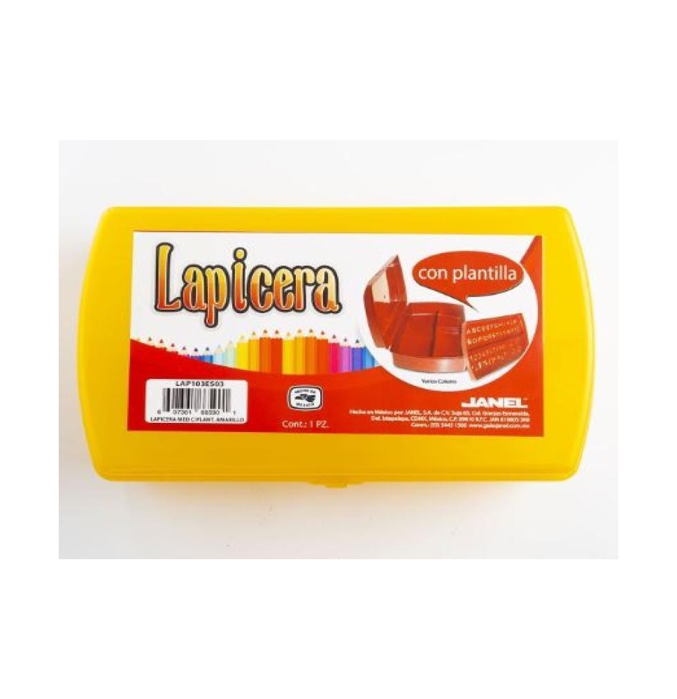 CAJA LAPICERA CGIOSER PLAST. JANEL 21X12X6 AMARILLO C.56