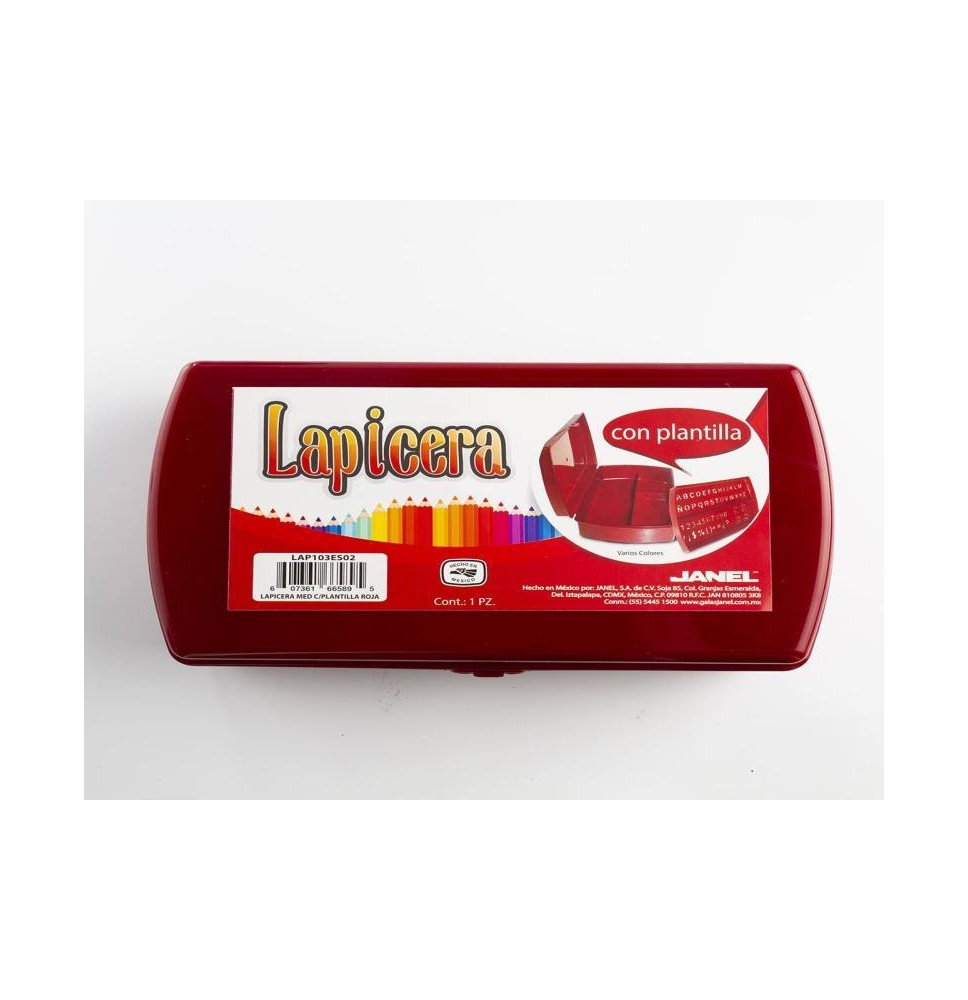 CAJA LAPICERA CGIOSER PLAST. JANEL 21X12X6 ROJO C.56