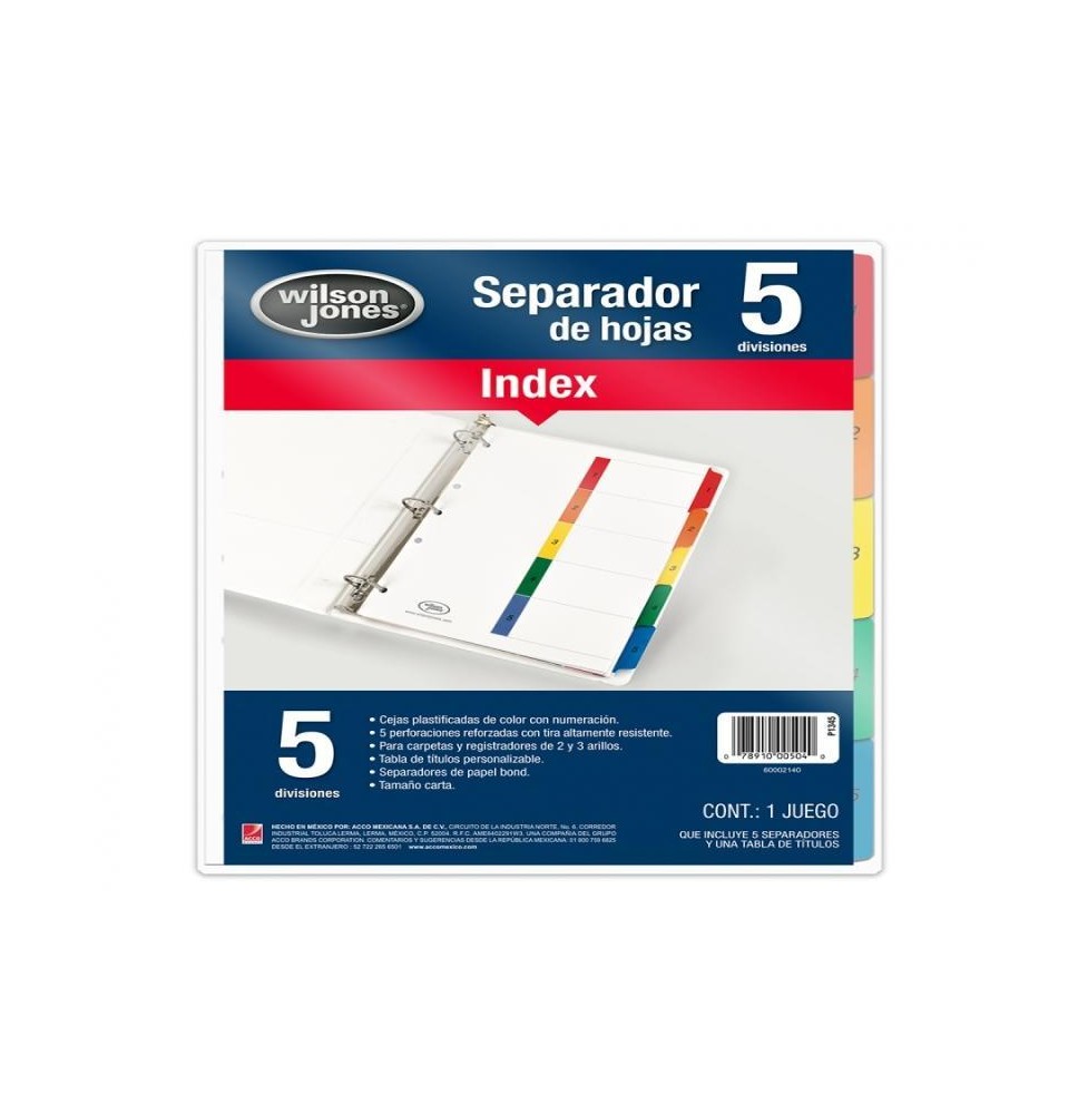 SEPARADOR NUM. CTA. 5 DIV. INDEX WILSON VCOL. P-1345 C24