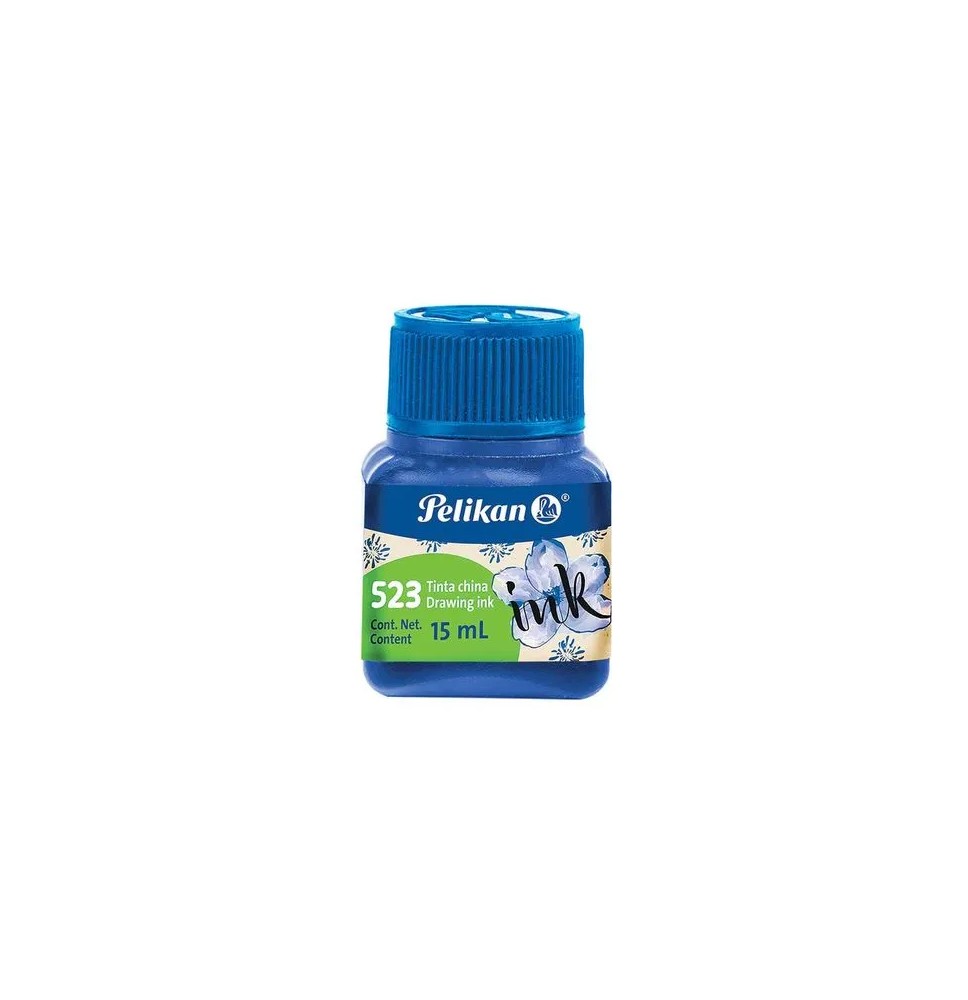 TINTA CHINA 15ML. AZUL ULTRAMAR 523 PELIKAN E.10 C.200