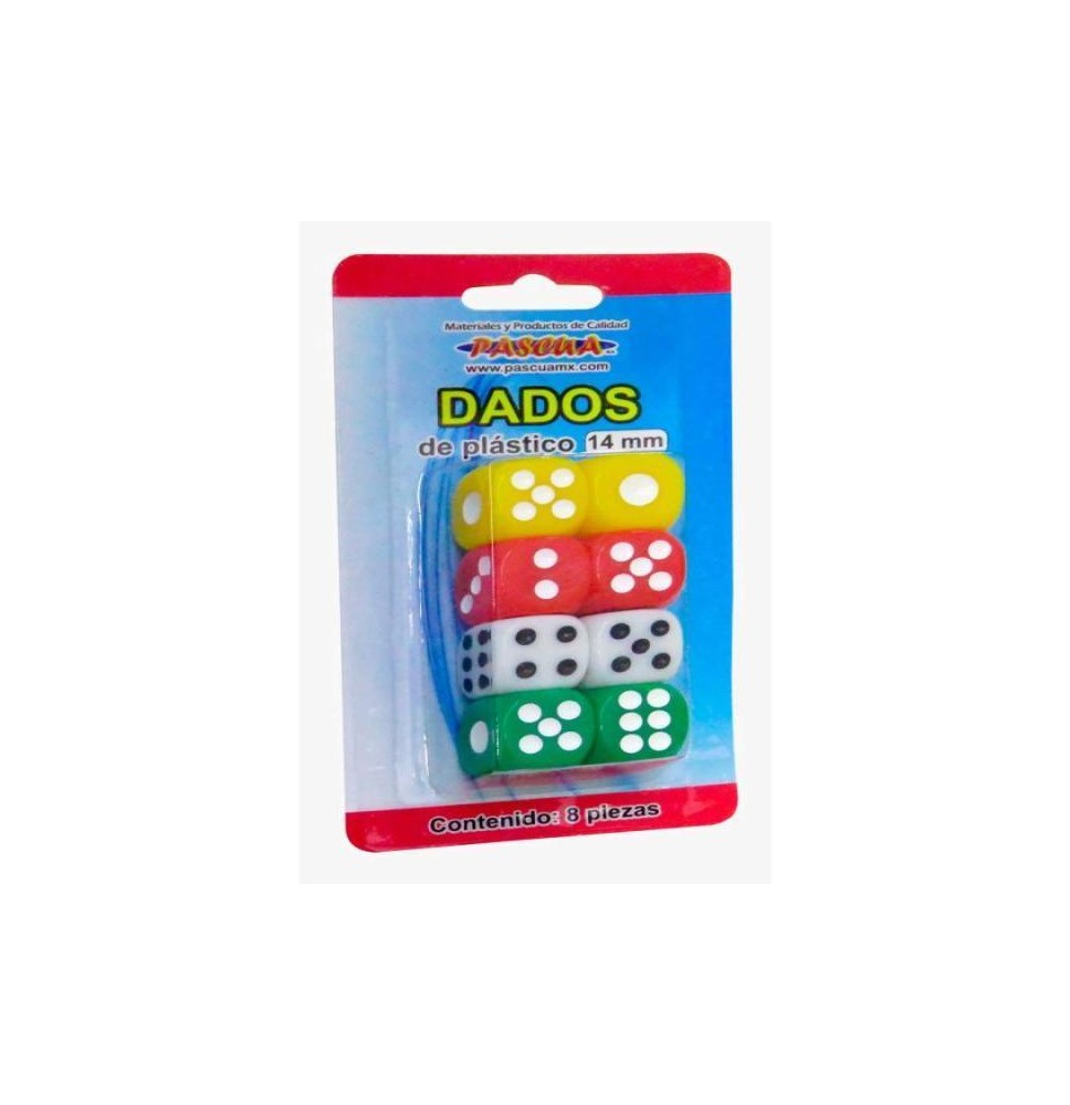 DADO 14MM. BLIST.C8 VCOLORES DAP-14008B PASCUA E.24 C.240