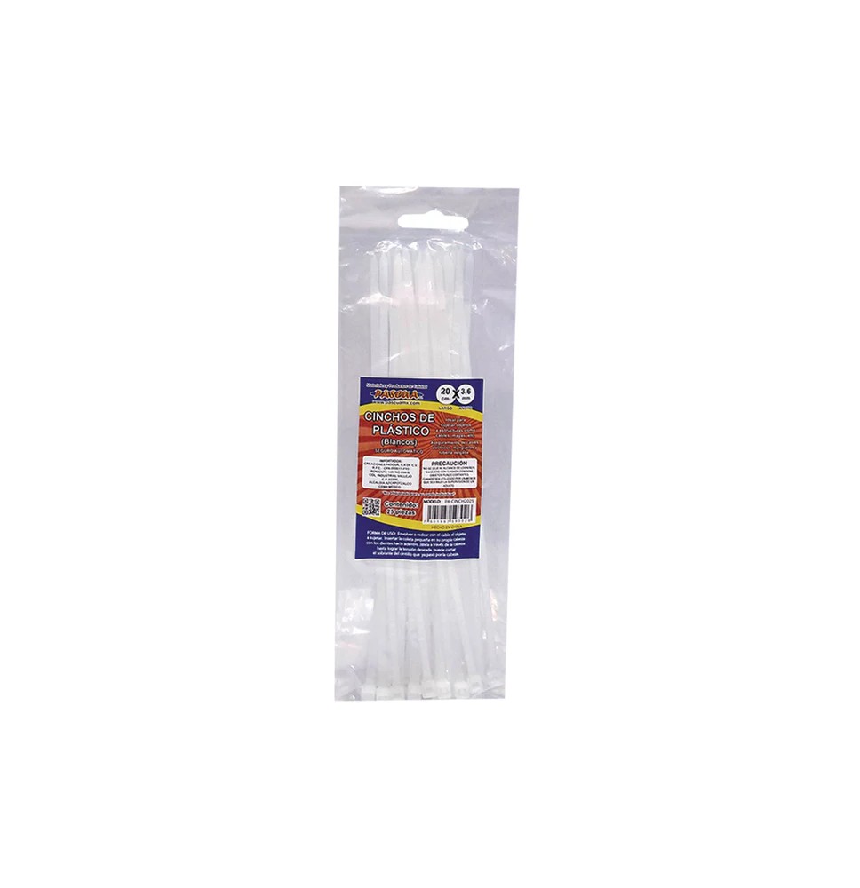 CINCHO PLAST. BCO. 20CM BOL.C25 PZAS CINCH2025 PASCUA E.50