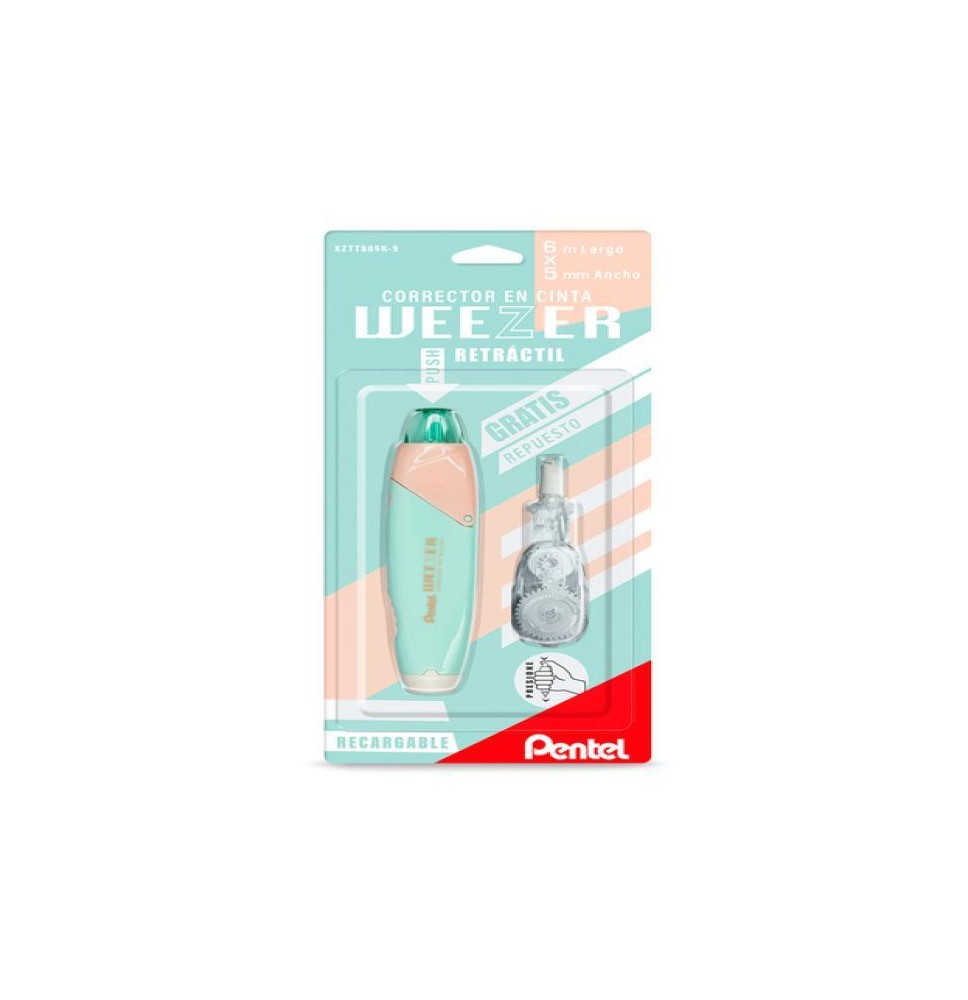 CORRECTOR CINTA 6.0MMX5MM PASTEL RETR.PENTEL BL.C1REP144