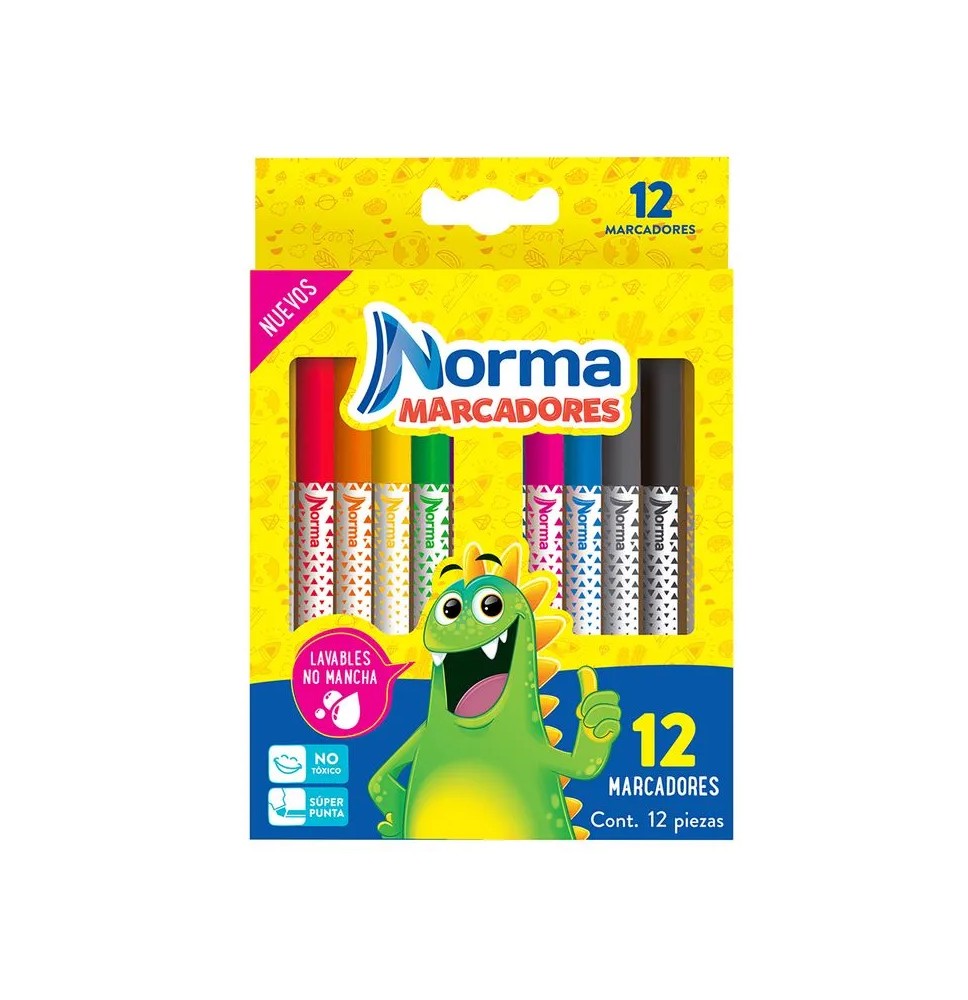 MARCADOR AGUA DELG. LAVABLE BOL.C12 NORMA C.48