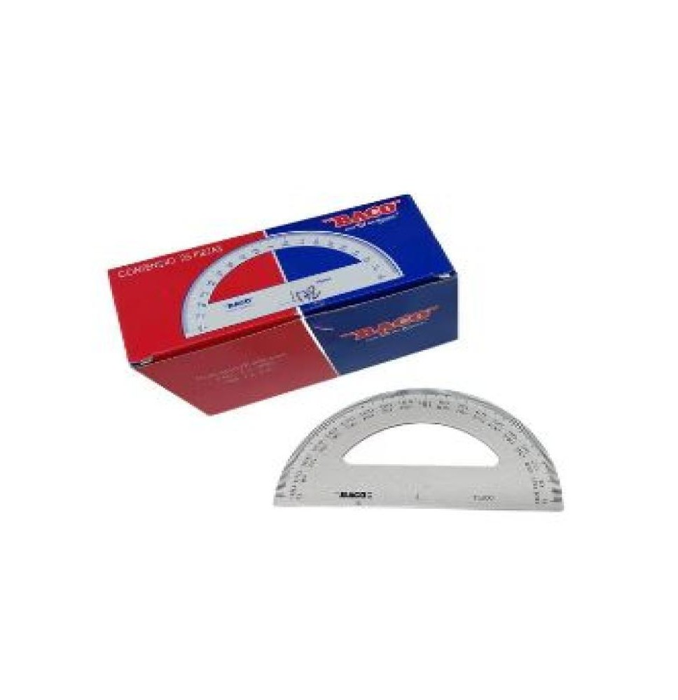 TRANSPORTADOR PLAST. 180 GRADOS 12CM. BACO 15200 E.25