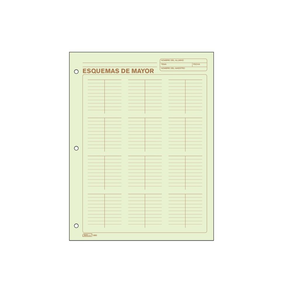 ESQUEMA DE MAYOR 5003 PRINTAFORM CTA. 50H. E.3 C.72
