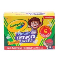 PINTURA TEMPERA 59ML C6 COL.SURT. CRAYOLA C.6